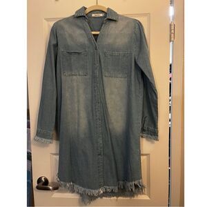 Long sleeve denim dress